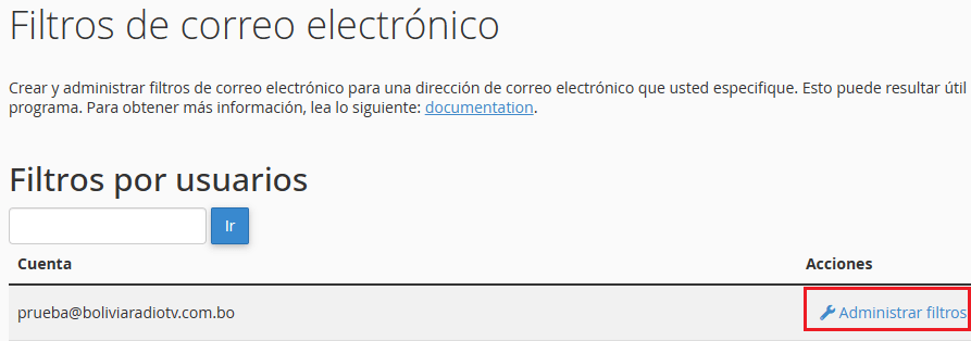 filtros de correo0