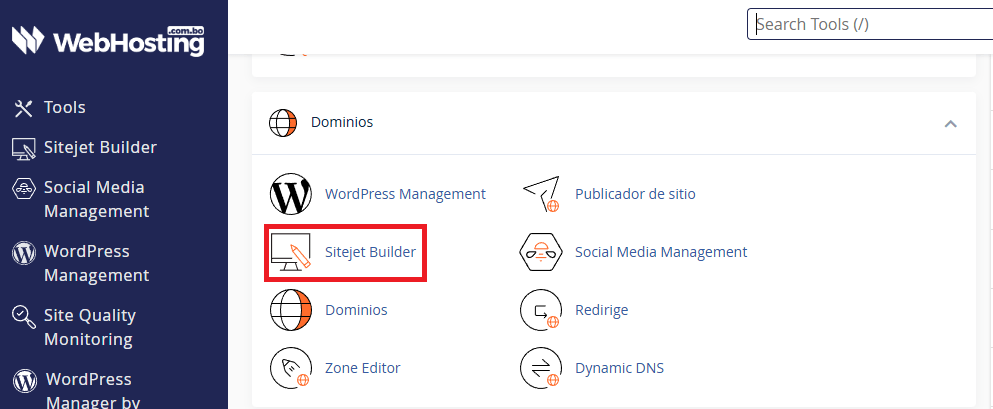 Acceso Sitejet