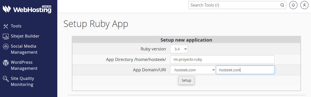 Configuración de versión Ruby 3.4